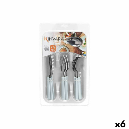 Ensemble de Couverts Blanc Argenté Acier inoxydable Plastique (6 Unités)