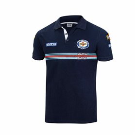 Polo à manches courtes homme Sparco Martini Racing Blue marine (Taille M)