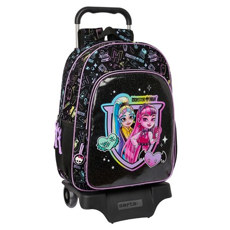 Cartable à roulettes Monster High Noir 33 x 42 x 14 cm