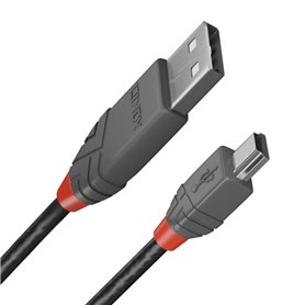 Lindy 36722 câble USB 1 m USB 2.0 USB A Mini-USB B Noir