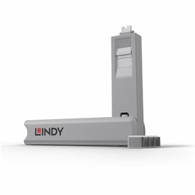 Lindy 40427 bloqueur de port Bloqueur de port + clé USB Type-C Blanc 5 pièce(s)