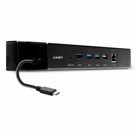 Lindy 43319 station d'accueil Avec fil USB 3.2 Gen 1 (3.1 Gen 1) Type-C Noir