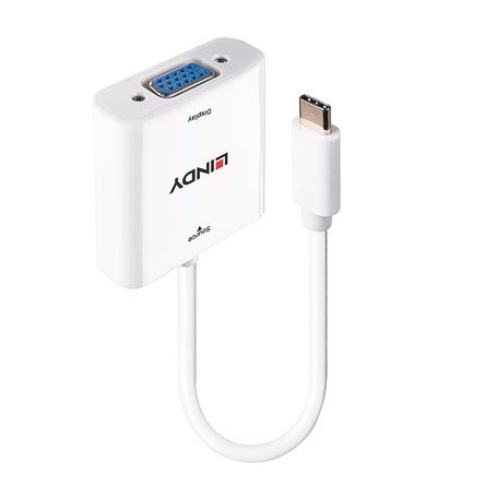 Lindy 43355 câble vidéo et adaptateur USB Type-C VGA (D-Sub) Blanc