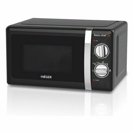 Micro-ondes avec Gril Haeger MW-70B.007A 20 L Noir 700W