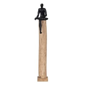 Figurine Décorative Noir Naturel Homme 18 x 13 x 76 cm
