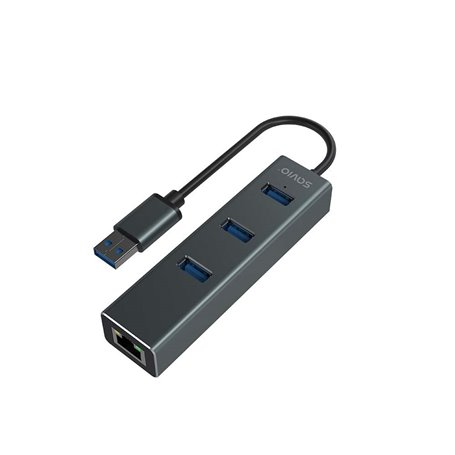 Hub USB 4 Ports Savio AK-58 Ethernet (RJ-45) Gris