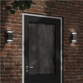 vidaXL Applique murale d'extérieur noir acier inoxydable