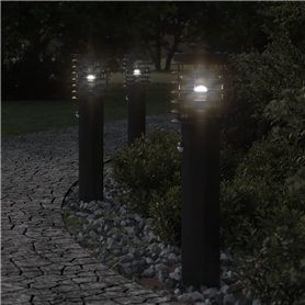 vidaXL Lampadaire d'extérieur avec capteur noir 60 cm acier inoxydable