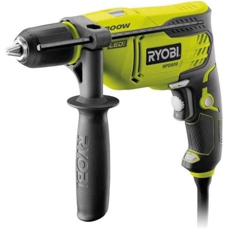 Perceuse a percussion 800 Watts - RYOBI - RPD800-K - Mandrin 13 mm - LED - livrée en mallette