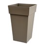 EDA Pot de fleur haut carré Toscane - 39 x 39 x H 65 cm - 62 L - Taupe