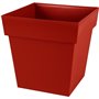 Pot de fleur carré Toscane - EDA PLASTIQUE - Rouge rubis - 38 L - 39x39xH39cm