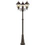 Lampadaire extérieur JANEL - BRILLIANT - noir doré - métal/verre - 3x60W - IP44