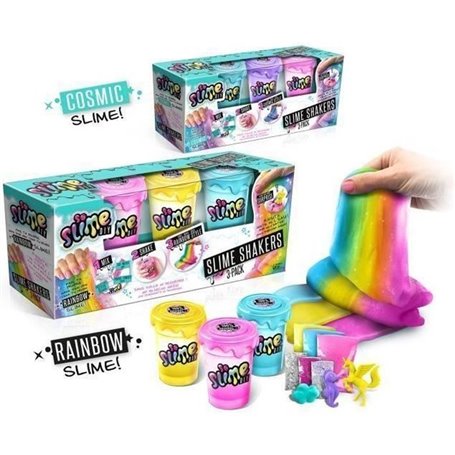 Lot de 3 Slime Shakers CANAL TOYS - Modele aléatoire Cosmic ou Rainbow - Crée tes propres slimes !