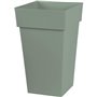 Pot de fleur haut carré Toscane - EDA PLASTIQUE - 39 x 39 x H 65 cm - 62 L - Vert laurier