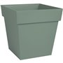 Pot de fleur carré Toscane - EDA PLASTIQUE - 32 x 32 x H 32 cm - 22 L - Vert laurier