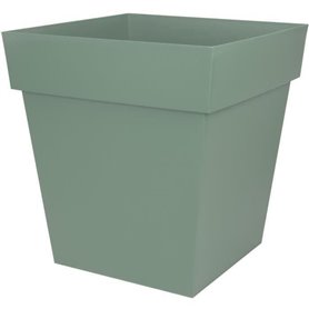 EDA PLASTIQUE - Pot carré Toscane - 50 cm - 87 L - Vert laurier