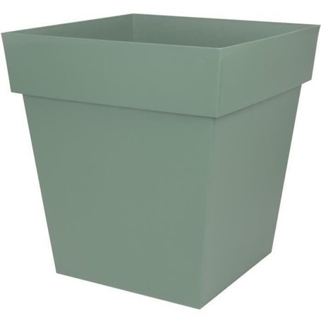 EDA PLASTIQUE - Pot carré Toscane - 50 cm - 87 L - Vert laurier