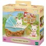 Figurines miniatures - SYLVANIAN FAMILIES - Les jumeaux Lapin Chocolat et leur poussette double