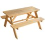 Mobilier de jardin - FUN HOUSE - Table pique-nique en bois H.53 x L.95 x P.100 cm - Montage facile !