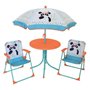 2 chaises pliables et un parasol pour enfant