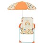 FUN HOUSE Fruity's Chaise pliante camping avec parasol - H.38.5 xl.38.5 x P.37.5 cm + parasol ø 65 cm - Pour enfant