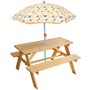 Table pique-nique en pin FUN HOUSE Fruity's avec parasol pour enfant - Multicolore/Orange