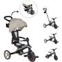 Tricycle évolutif EXPLORER 4 EN 1 PLIABLE - GLOBBER - Taupe - Draisienne - de 10 mois a 5 ans - Montage sans outils