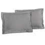 LOVELY HOME Lot de 2 Taies d'Oreillers 100% coton 50x70 cm - Gris clair