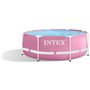 INTEX - Kit piscine metal frame rose ronde - tubulaire - Ø x h : 2