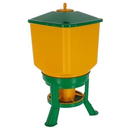 Nourrisseur automatique avec pieds - KERBL - 30 L - Jaune / Vert