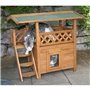 Maisonnette pour chat - KERBL - Lodge - Bois - Marron / Vert - 77 x 50 x 73 cm