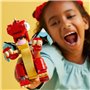 LEGO 31145 Creator 3en1 Le Dragon Rouge Jouet avec 3 Figurines d'Animaux, dont un Dragon Rouge, un Poisson et un Phénix