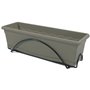 PLASTIKEN Jardiniere 60x20 Cm + Plateau + Support balcon Collection TERRA - Taupe