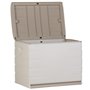 PLASTIKEN Coffre cadenassable avec roulettes - 190 L - Fonctionnel et esthétique - Beige