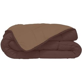 CALGARY Couette chaude Microfibre 400g/m² Choco & Moka 200x200cm