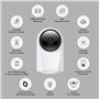 Caméra de surveillance REAL ME SMART - Vision a 360° - Infrarouge - Détection de mouvement - Blanc