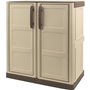 Armoire de rangement basse en résine TOOD - Taupe/écru - 1 tablette - Plastique recyclable