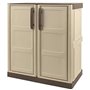 Armoire de rangement basse en résine TOOD - Taupe/écru - 1 tablette - Plastique recyclable