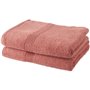 TODAY Lot de 2 Serviettes de Bain 100% coton - 50x100 cm - Terracotta