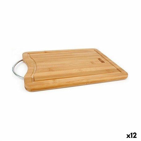 Planche à découper Quttin Marron Argenté Métal Bambou 27 x 20 x 1