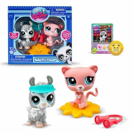 Ensemble de Figurines Bandai Littlest Pet Shop 2 Pièces Animaux de compagnie