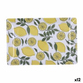 Plateau apéritif Quid Sicilia Multicouleur Bioplastique Citron 30 x 20 x 2 cm (12 Unités)