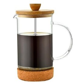 Cafetière à Piston DKD Home Decor Transparent Naturel Bambou Verre Borosilicaté 350 ml 16 x 9 x 18