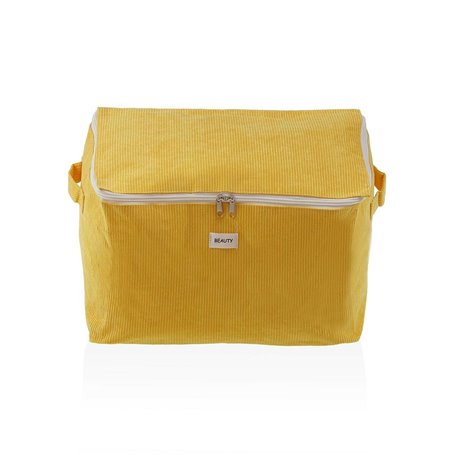 Boîte de rangement Versa Corduroy 38 x 26 x 26 cm Jaune