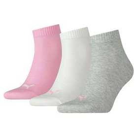 Chaussettes de Sport Puma Quarter Plain Gris Rose Blanc (3 pcs)