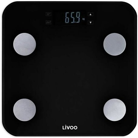 Balance Numérique de Salle de Bain Livoo DOM427N Noir Verre trempé 180 kg