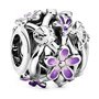 Perle de verre Femme Pandora OPENWORK PURPLE DAISY Argenté Violet