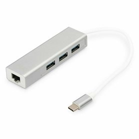 Hub USB Digitus DA-70255 Gris Blanc/Gris Argenté