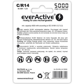 Piles Rechargeables EverActive EVHRL14-5000 1