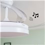 Haut-parleur et 4 Pales Rétractables Notefan InnovaGoods Blanc 36 W Ø49
